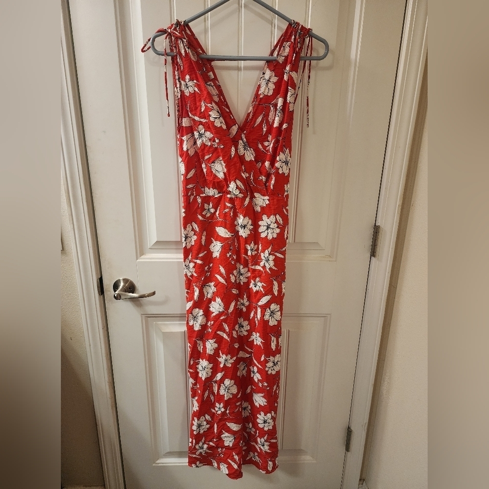 Mango Red Floral Dress